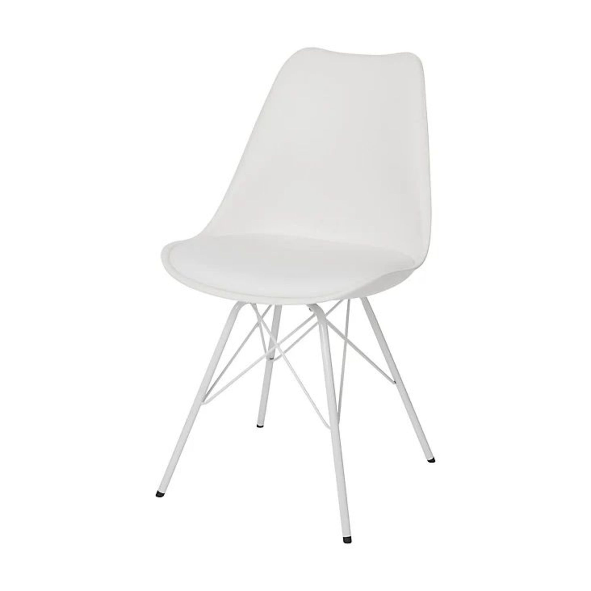 2 X BRAND NEW WHITE FIXED LEG DINING CHAIRS R10-8