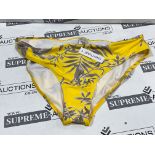 14 X BRAND NEW YELLOW FLORAL BIKINI BOTTOMS SIZE 18 LPT