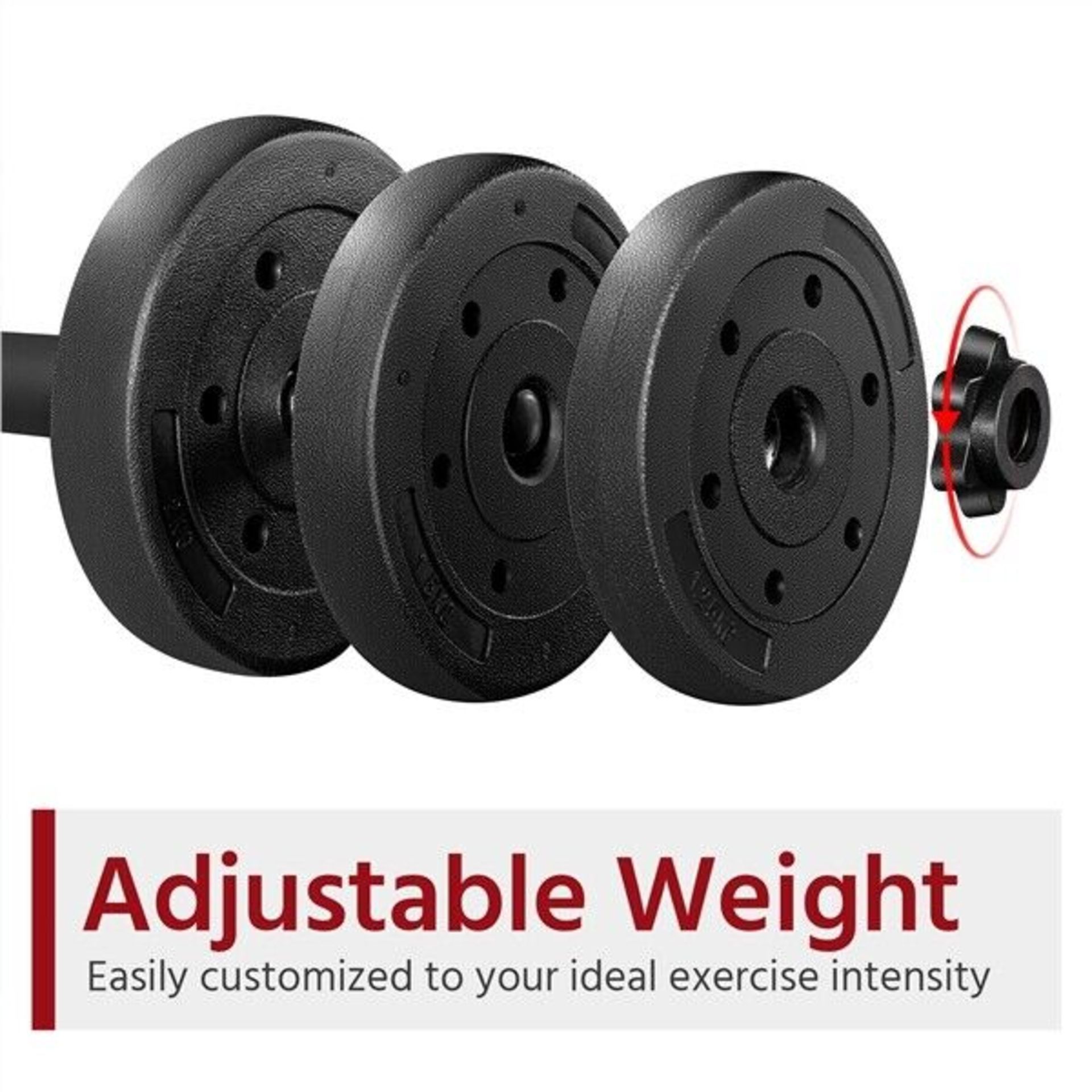 5 x SETS OF 2 - 20KG ADJUSTABLE WEIGHT DUMBBELL SETS. EACH SET INCLUDES: 4 X 3KG WEIGHTS, 2 X 2. - Image 2 of 6