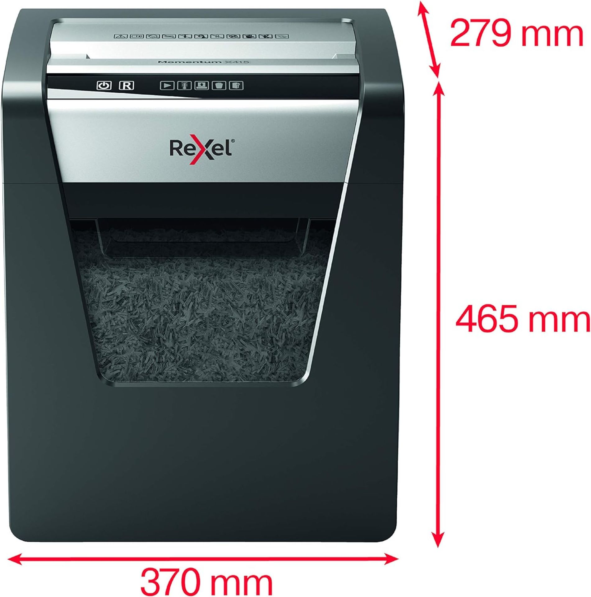 BRAND NEW REXEL MOMENTUM X415 CROSS CUT P-4 SHREDDER BLACK RRP £329 R17-3 - Bild 6 aus 6