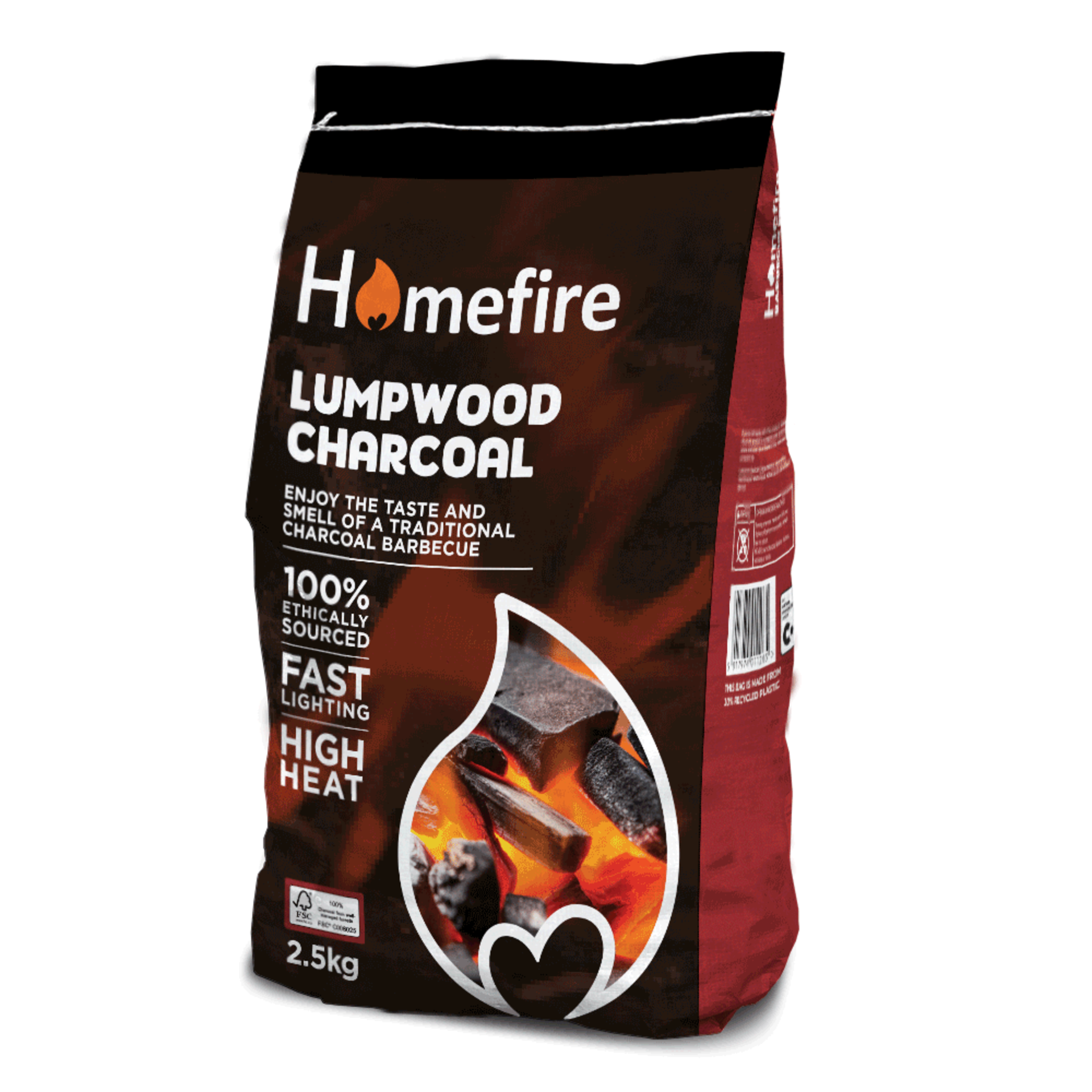 12 X BRAND NEW BAGS OF HOMEFIRE 2.5KG LUMPWOOD CHARCOAL R1.8