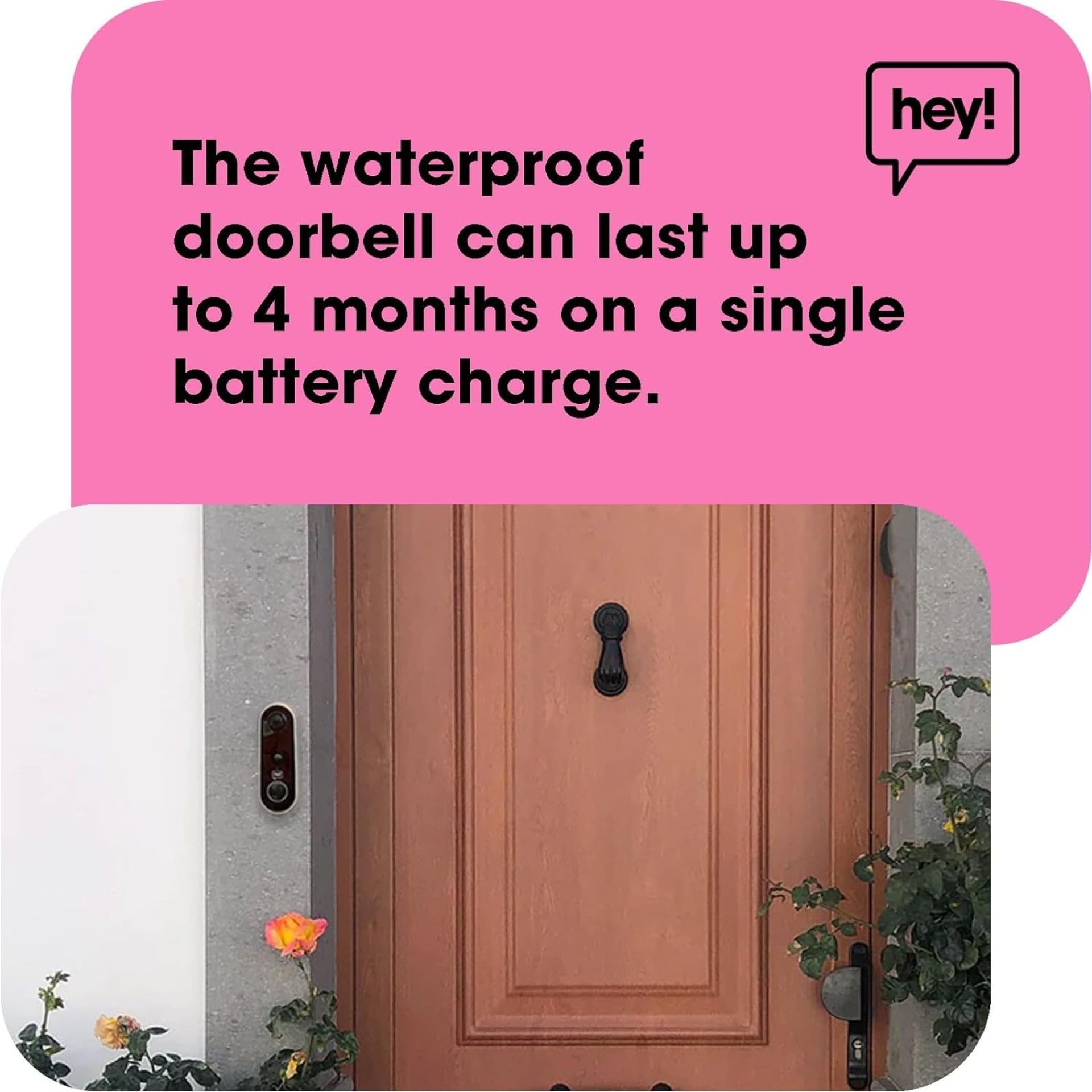 NEW & BOXED HEY! SMART Wireless Video Doorbell. RRP £79.99 EACH. Wifi Doorbell Security Camera - Bild 4 aus 6