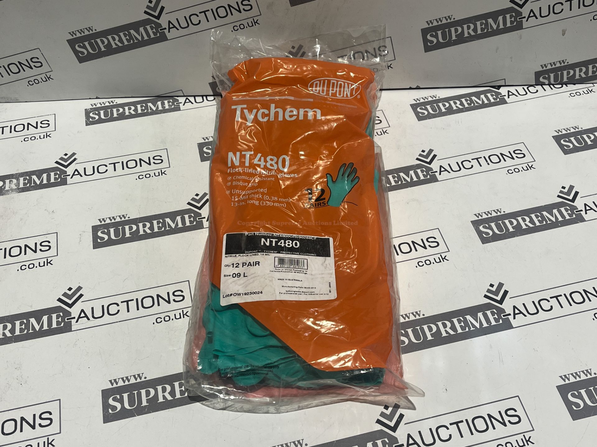 16 X BRAND NEW PACKS OF 12 DUPONT TYCHEM NT480 FLOCK LINED NITRILE WORK GLOVES R6-2