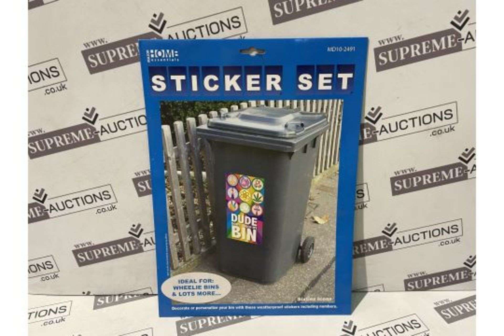 96 X BRAND NEW ASSORTED WHEELIE BIN STICKER SETS R16-14