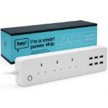 4x NEW & BOXED HEY! SMART Power Strip with USB Slots 1.5 Metre. RRP £39.99 EACH. Smart Power Strip