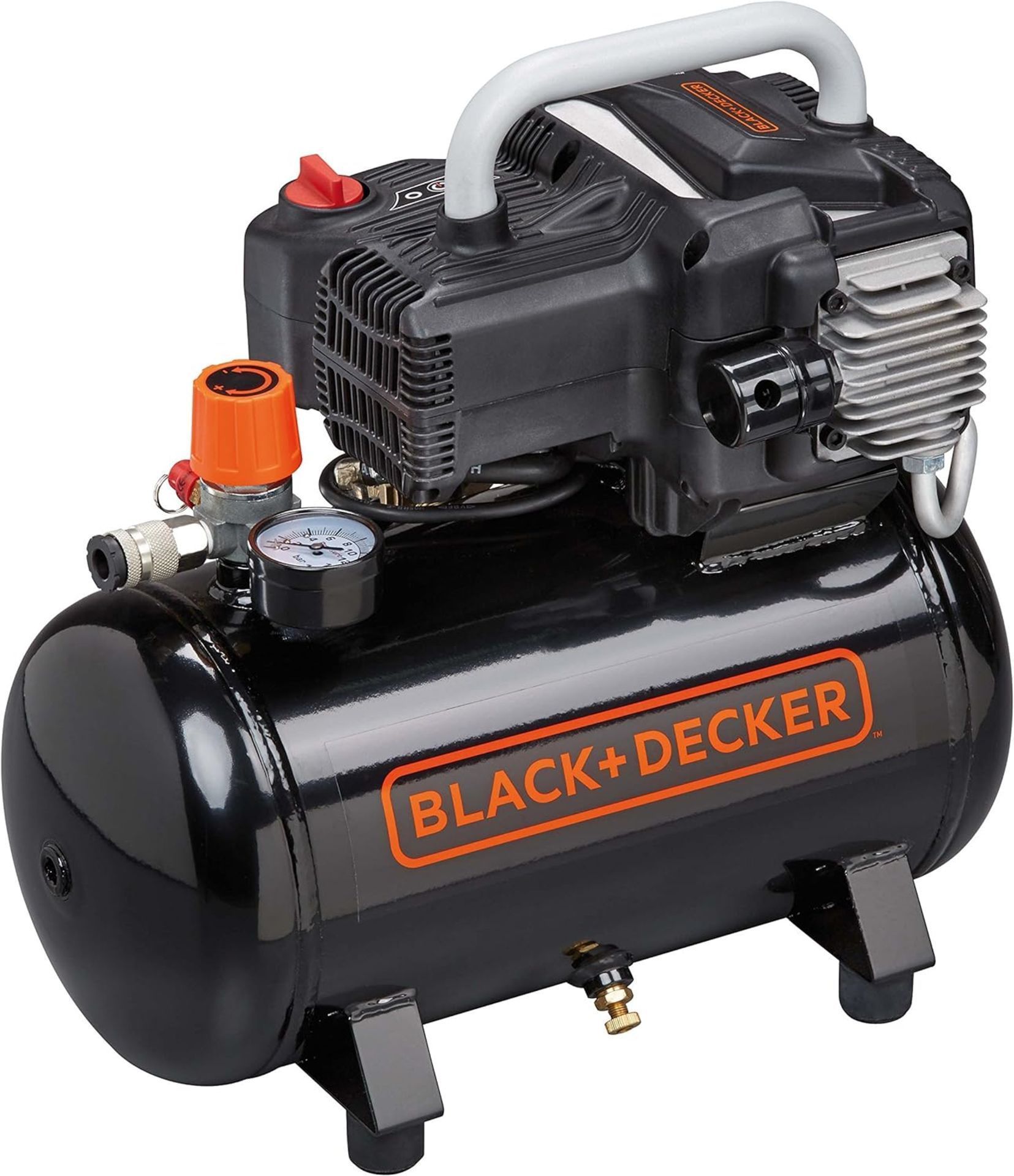 Trade Lot 5 X Brand New Black + Decker Compressor 195/12-NK, Thanks to a large tank capacity and a