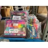 42 PIECE MIXED BRANDED CRAFT LOT INCLUDING PACKS OF 30 FABRIC PAINT AND PACKS OF 6 FABRIC MARKERS