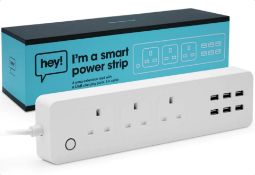 TRADE LOT 20 x NEW & BOXED HEY! SMART Power Strip with USB Slots 1.5 Metre. RRP £39.99 EACH. Smart