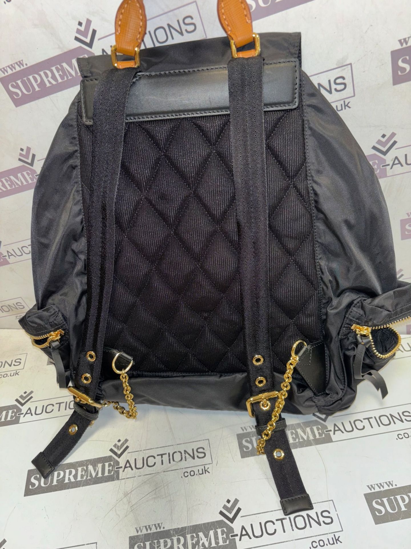 Genuine Burberry Nylon Medium Rucksack Backpack Black, personalised SBDC. Used for training. 21/28 - Image 4 of 6