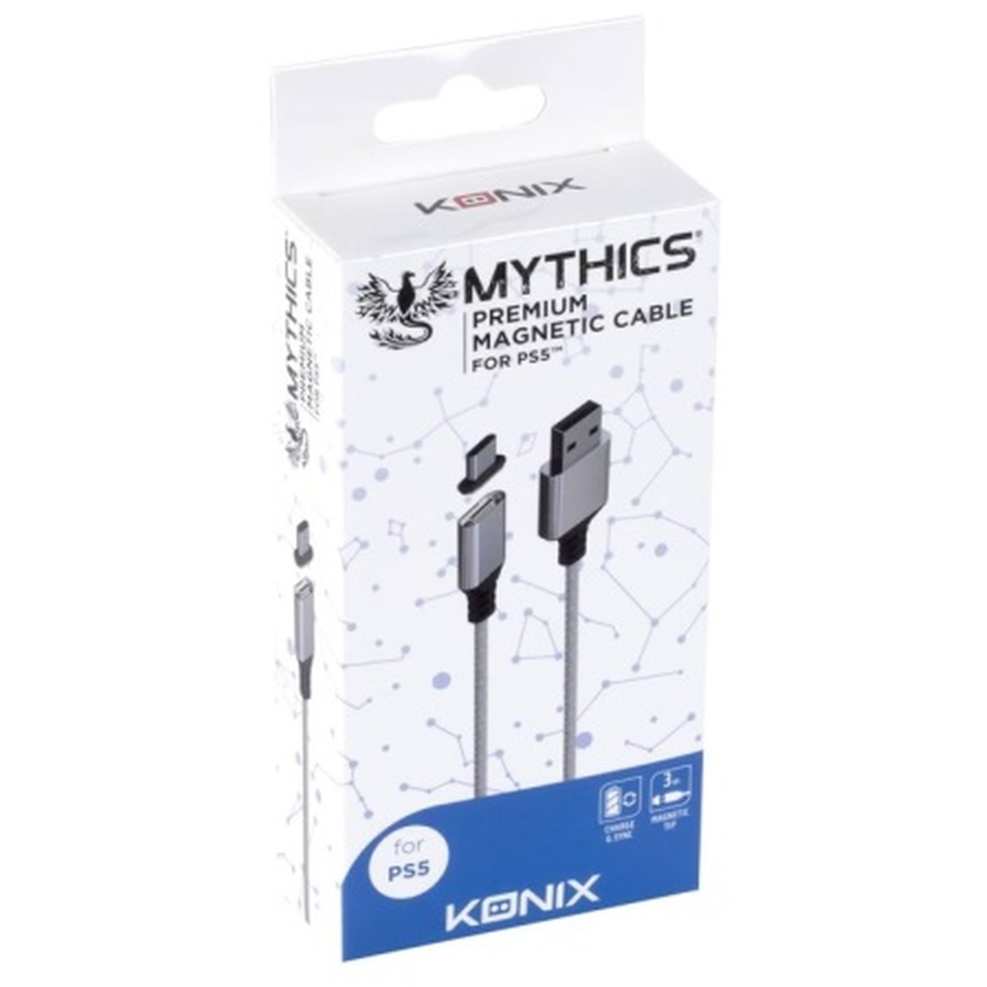 16x BRAND NEW KONIX MYTHICS PREMIUM MAGNETIC CABLE FOR PS5 CONTROLLERS. (R15-12)
