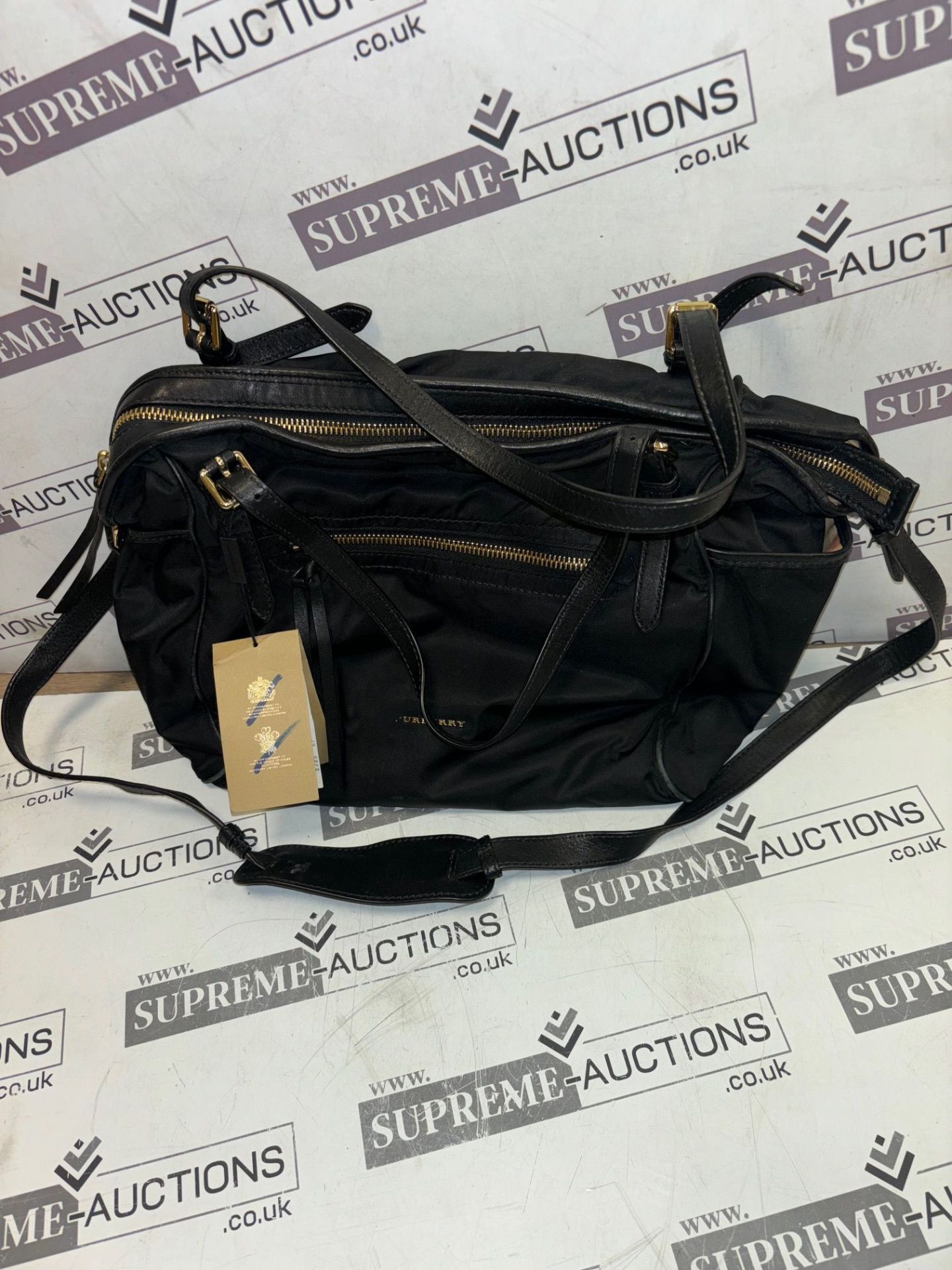 Genuine Burberry black nylon diaper tote, includes changing mat. 10/28 - Image 3 of 8