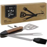 5x BRAND NEW KING OF THE GRILL STAINLESS STEEL BBQ MULTI-TOOLS. RRP £39.99 EACH. (R12-13)