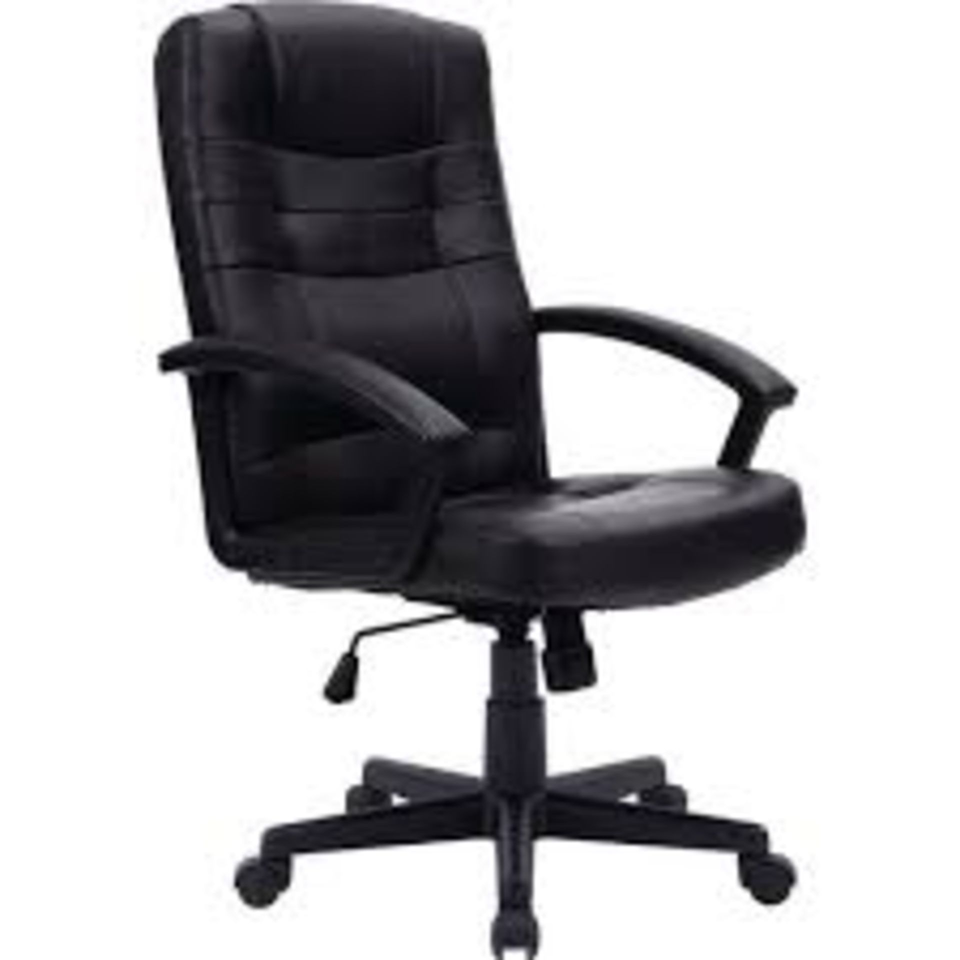 BLACK LEATHER OFFICE CHAIR R10-7