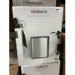 BRAND ENW BRABANTIA BO TOUCH 2 X 30L MATT STEEL FINGERPRINT PROOF BINS RRP £245 R10-9