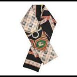 Genuine Burberry archive mulberry padded silk scarf 4/28