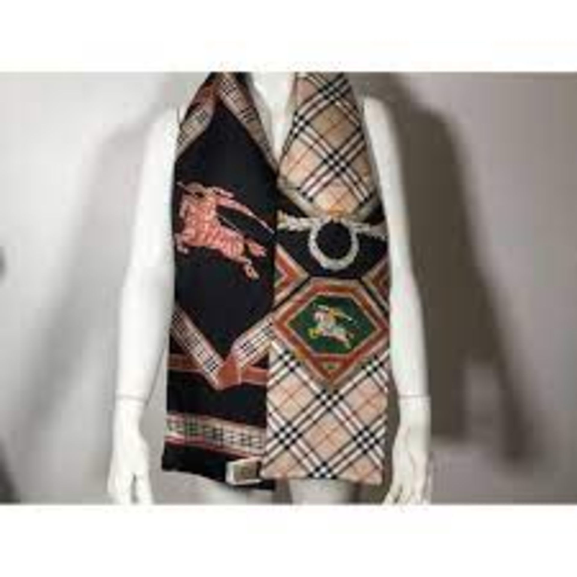Genuine Burberry archive mulberry padded silk scarf 4/28 - Image 2 of 5