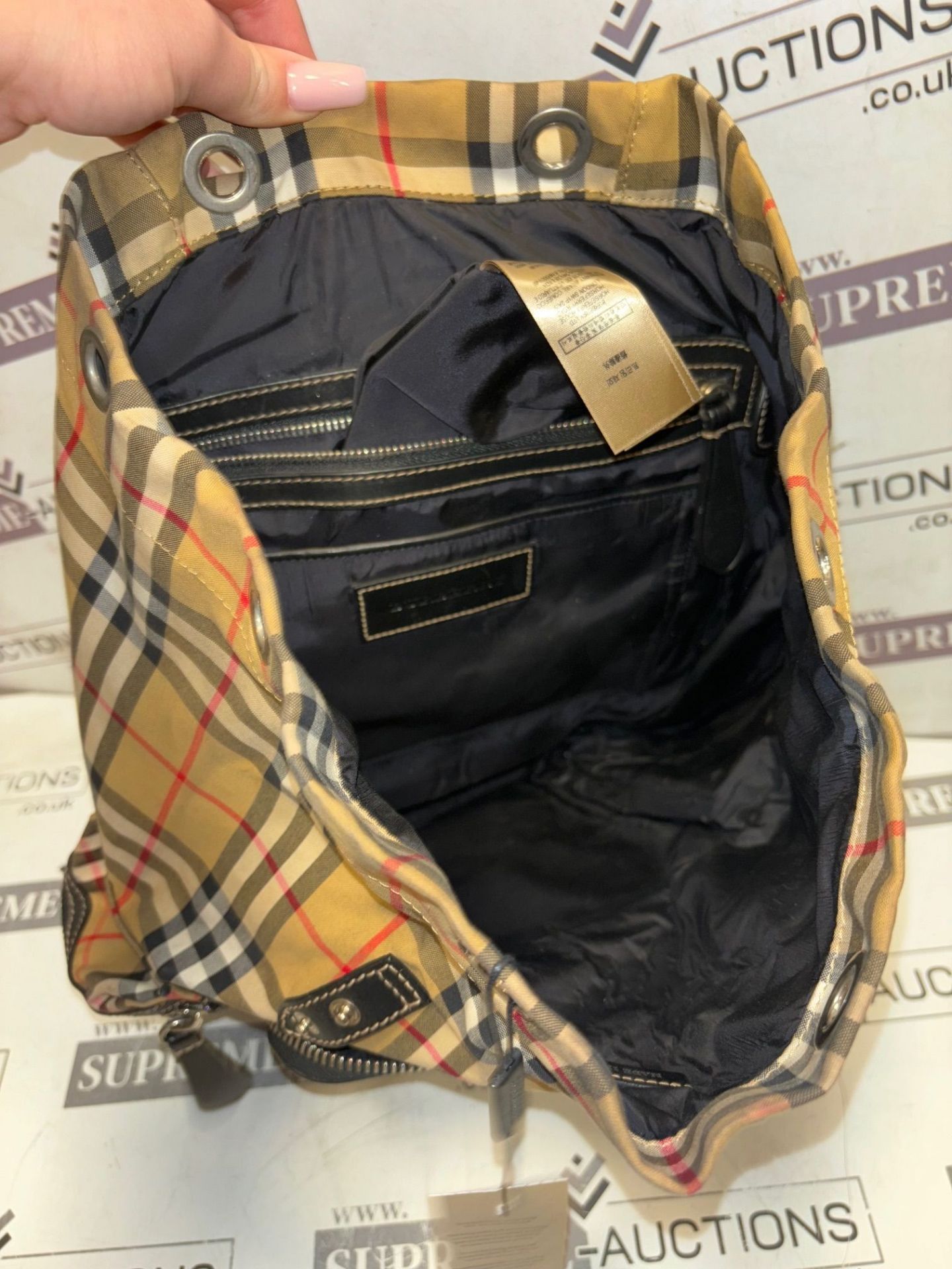 Genuine Burberry London Vintage Check Beige Rucksack Backpack 19/28 - Image 9 of 9