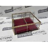 6 X BRAND NEW GLASS AND VELVET LUXURY JEWELLERY COMPARTMENT BOXES R15-2