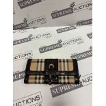 Genuine Burberry Nova Check Croc Leather Trim Wallet Purse. RRP £150. 60F/30