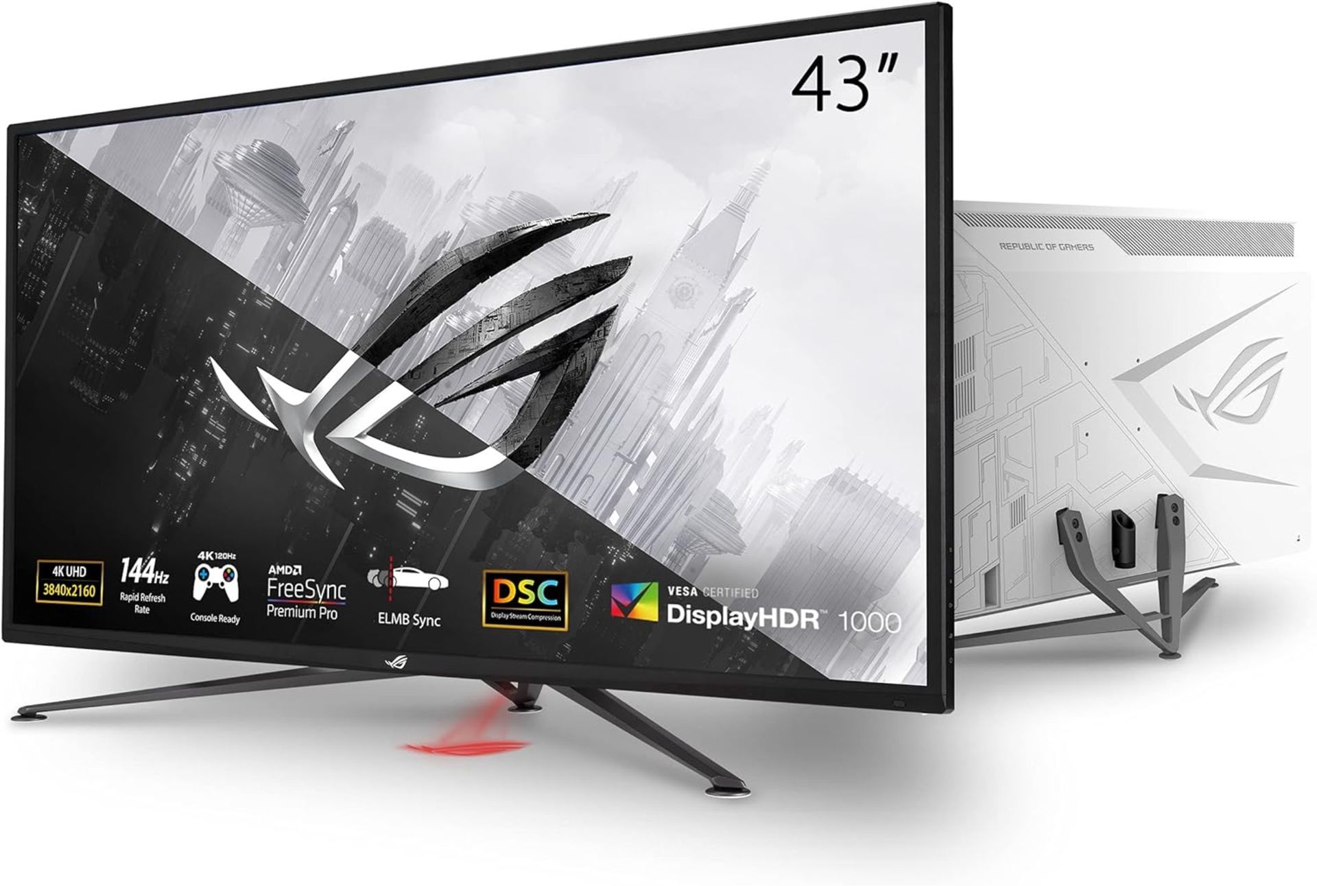 ASUS ROG STRIX XG43UQ 43 Inch 4k 144hz Gaming Monitor. RRP £1189.99. (R6R). ROG Strix XG43UQ is