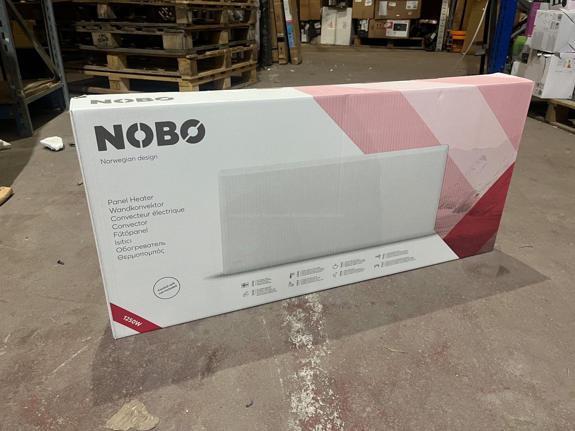 2 X BRAND NEW NOBO 1250W TOP OUTLET PANEL HEATERS R11-15