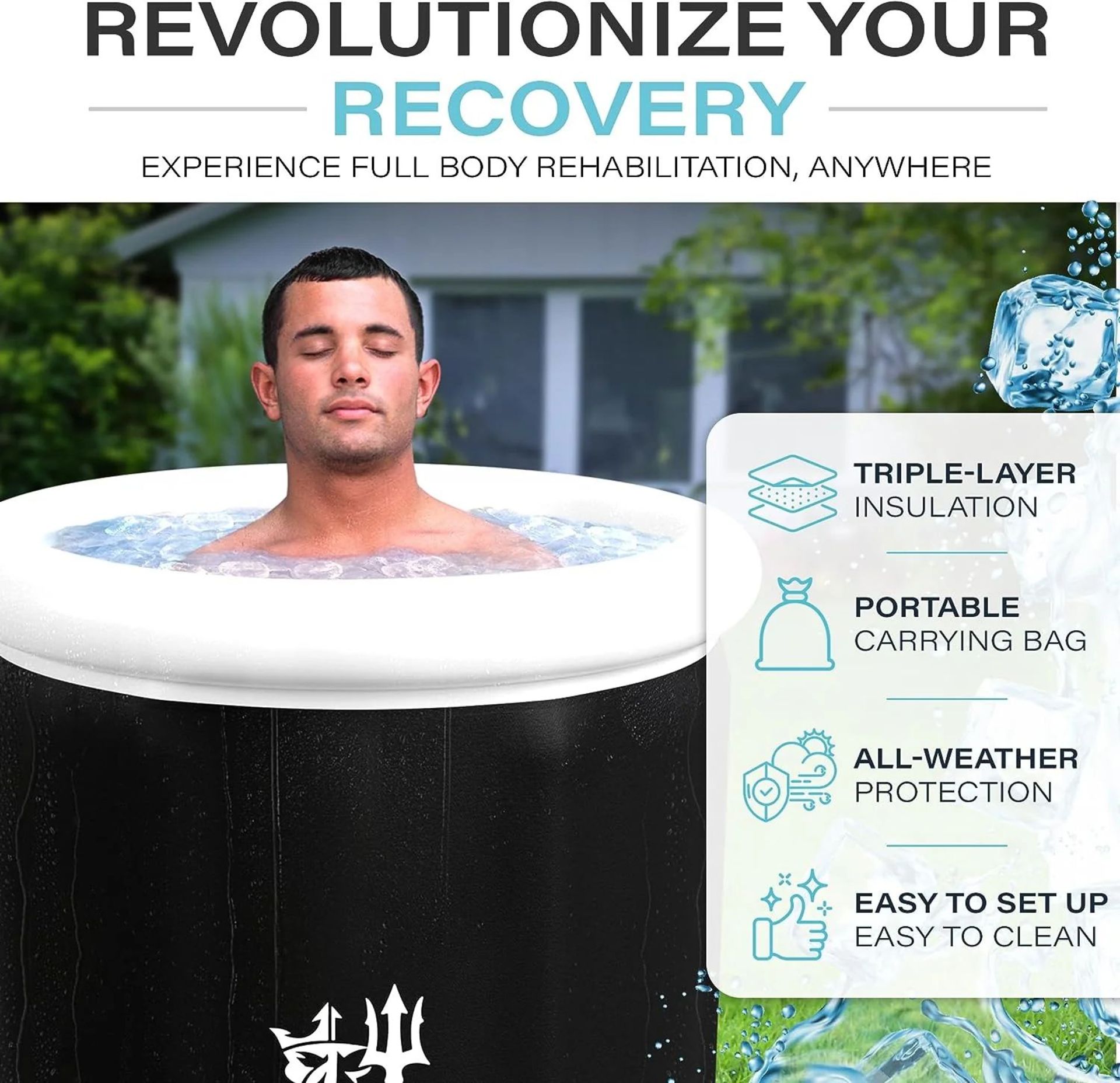 New & Boxed Hydros 320L Ice Plunge Baths. This portable ice bath tub is perfect for athletes looking - Bild 2 aus 5