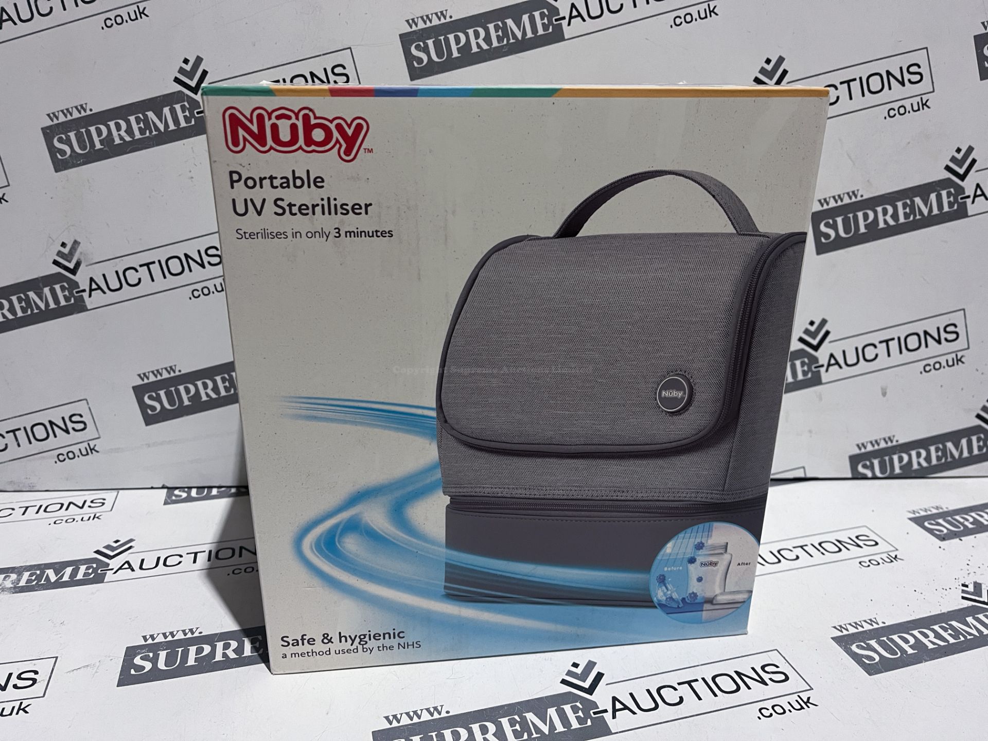 NUBY PORTABLE UV STERILISER, STERILISES IN ONLY 3 MINUTES, SAFE AND HYGIENIC METHOD USED BY THE