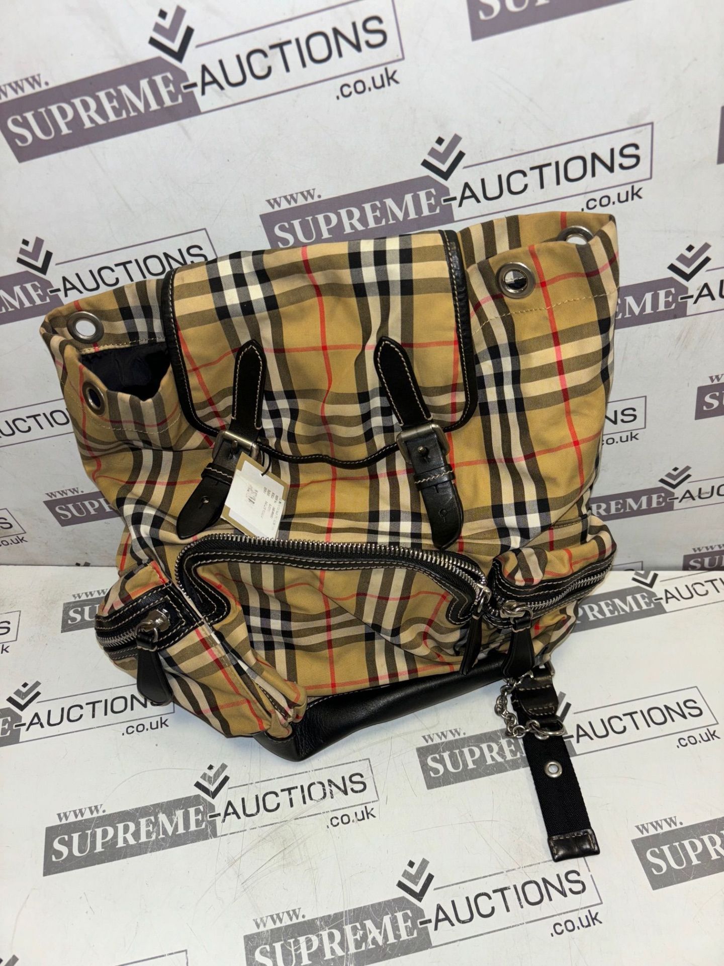 Genuine Burberry London Vintage Check Beige Rucksack Backpack 19/28 - Image 3 of 9