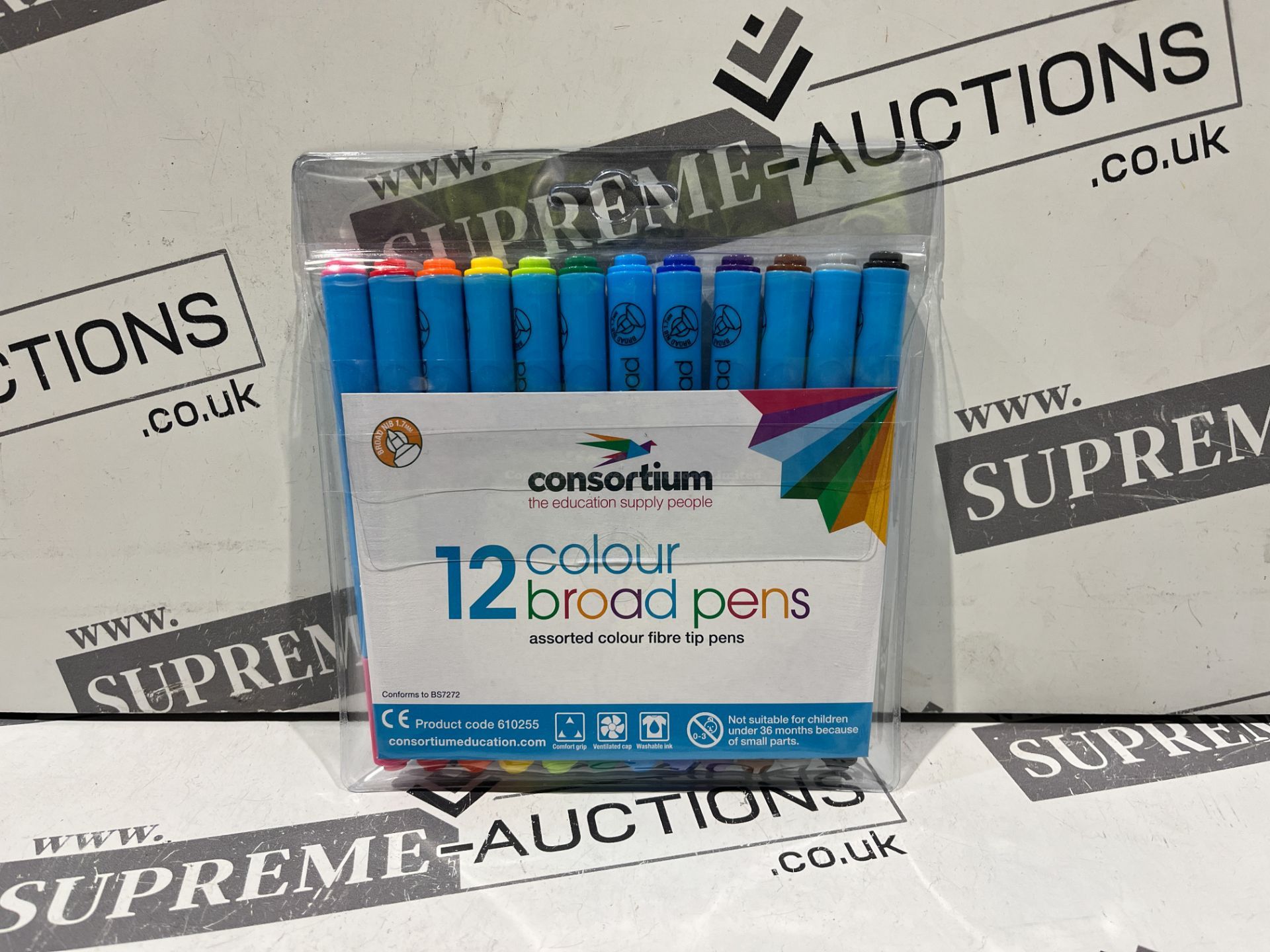 36x BRAND NEW PACKS OF 12 ASSORTED COLOUR FIBRE TIP PENS. (R12-2)