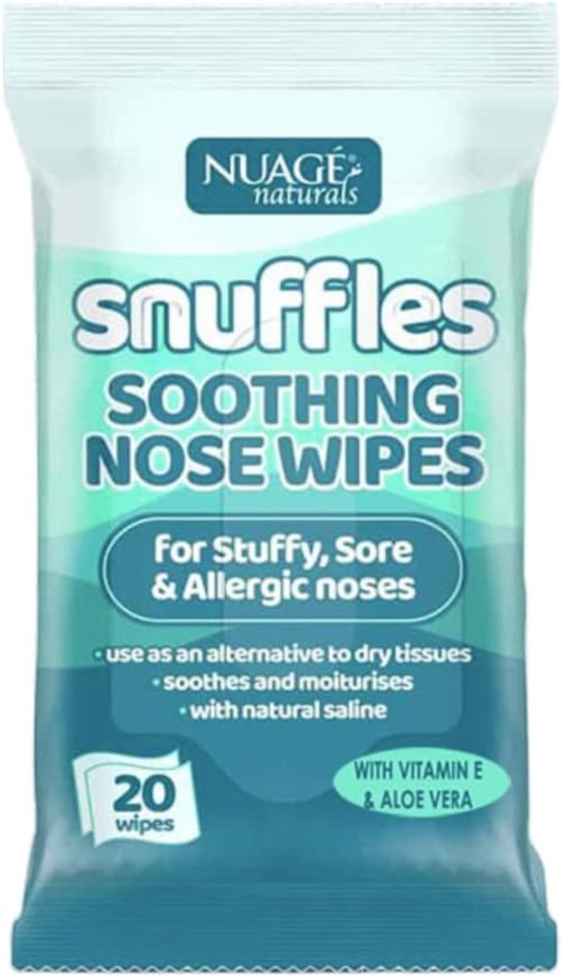 160 X BRAND NEW PACKS OF 20 NUAGE SNUFFLES SOOTHING NOSE WIPES R9.12/17