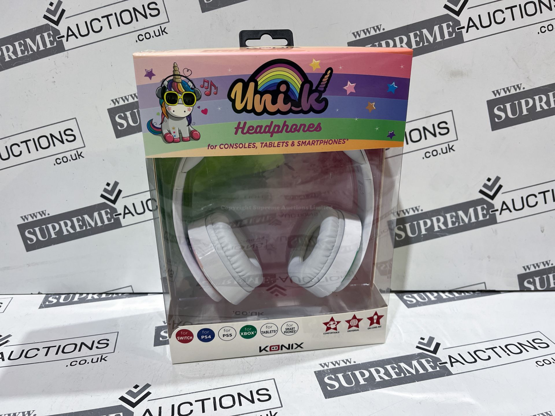 9 X BRAND NEW KONIX UNIK HEADPHONES FOR CONSOLES, TABLETS, PHONES R15-8