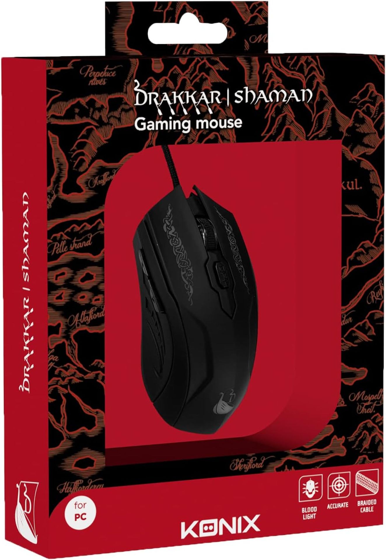 15x BRAND NEW KONIX DRAKKAR SHAMEN GAMING MOUSE. (R15-12)