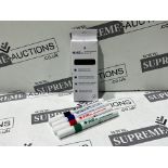 60 X BRAND NEW PACKS OF 4 ASSORTED DRYWIPE MARKER PENS R9-7