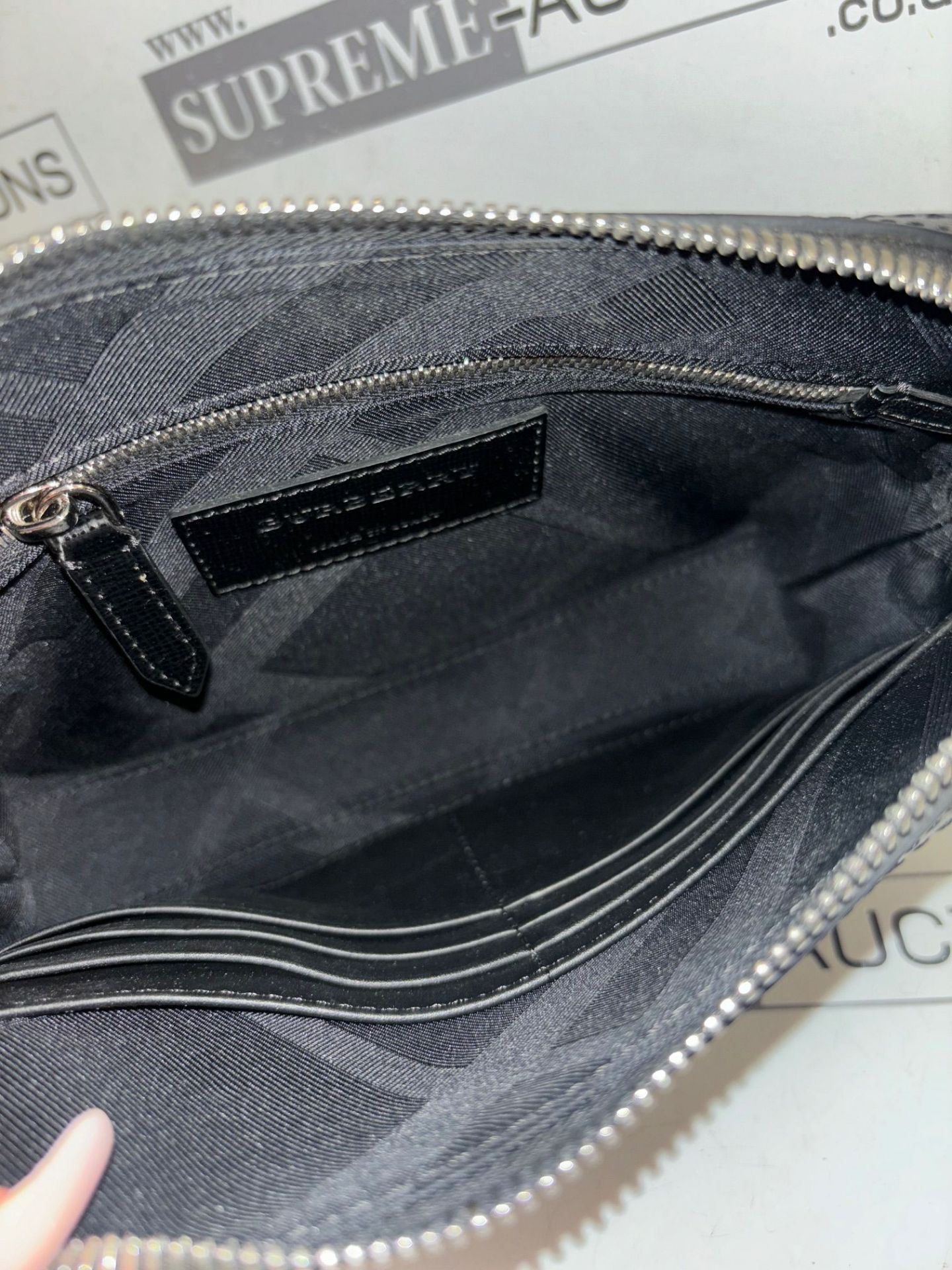 Genuine Burberry Saffiano Leather Clutch Bag In Black. RRP £885.00. 100H/30 - Image 4 of 10