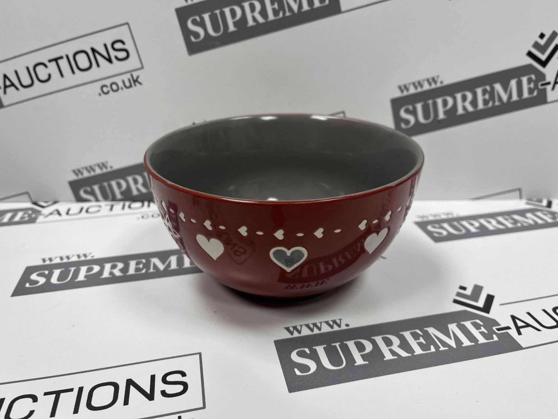 48x BRAND NEW RED LOVE HEART CEREAL BOWLS. (R13-12)