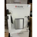 BRAND ENW BRABANTIA BO TOUCH 2 X 30L MATT STEEL FINGERPRINT PROOF BINS RRP £245 R10-9