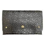 Genuine Burberry TB envelope Black Leather Clutch Bag 20/28