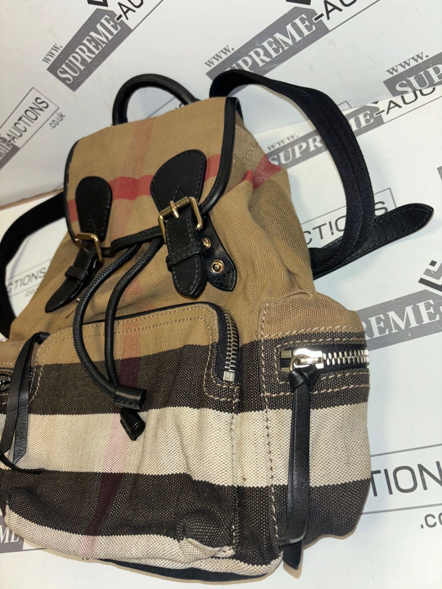 Genuine Burberry Canvas Backpack. RRP £895.00. WITH TAGS 100D/30 - Image 4 of 12
