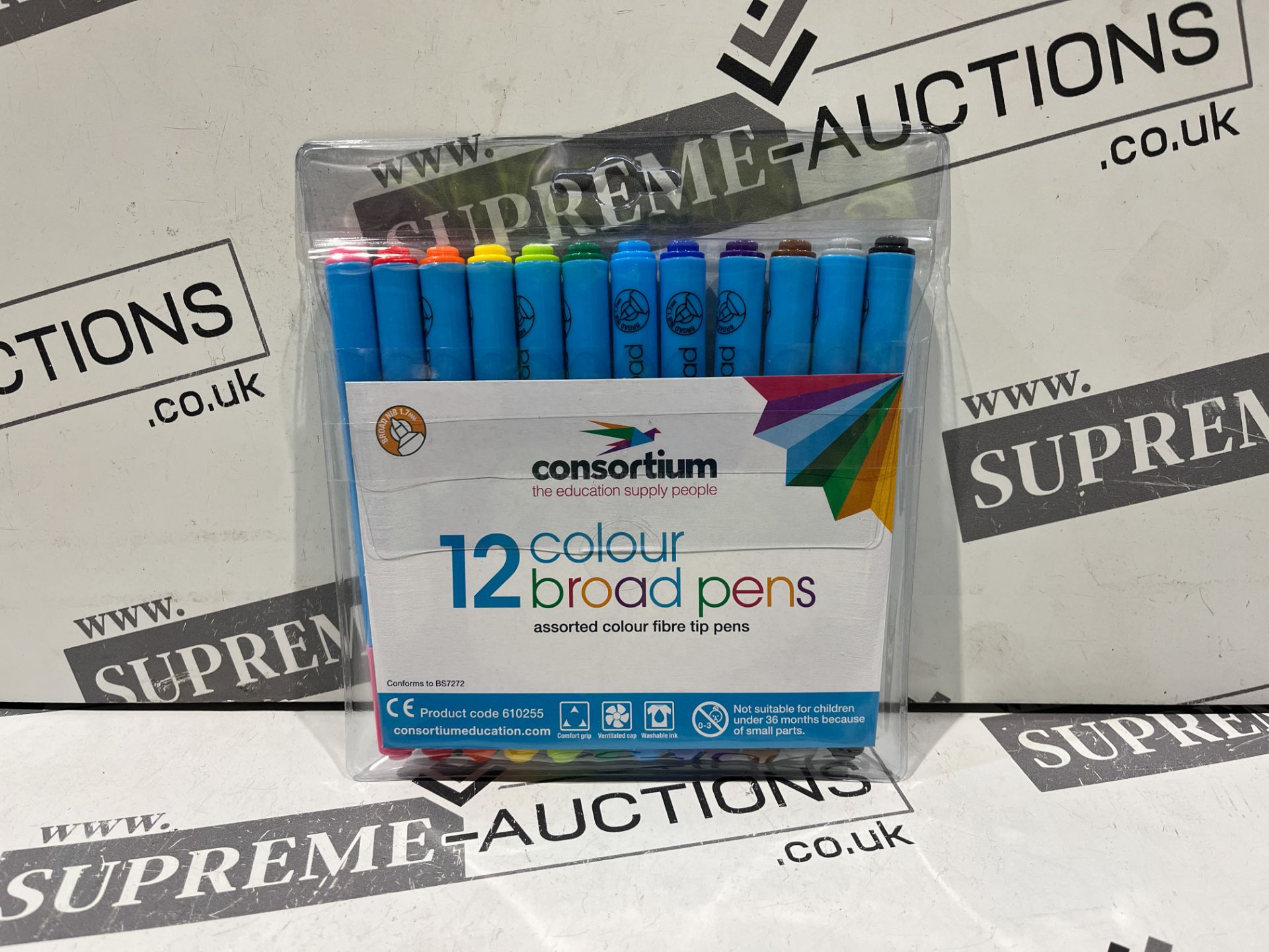 36x BRAND NEW PACKS OF 12 ASSORTED COLOUR FIBRE TIP PENS. (R12-2)