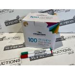 6 X BRAND NEW PACKS OF 100 CONSORTIUM ASSORTED DRY WIPE MARKERS S1/R16