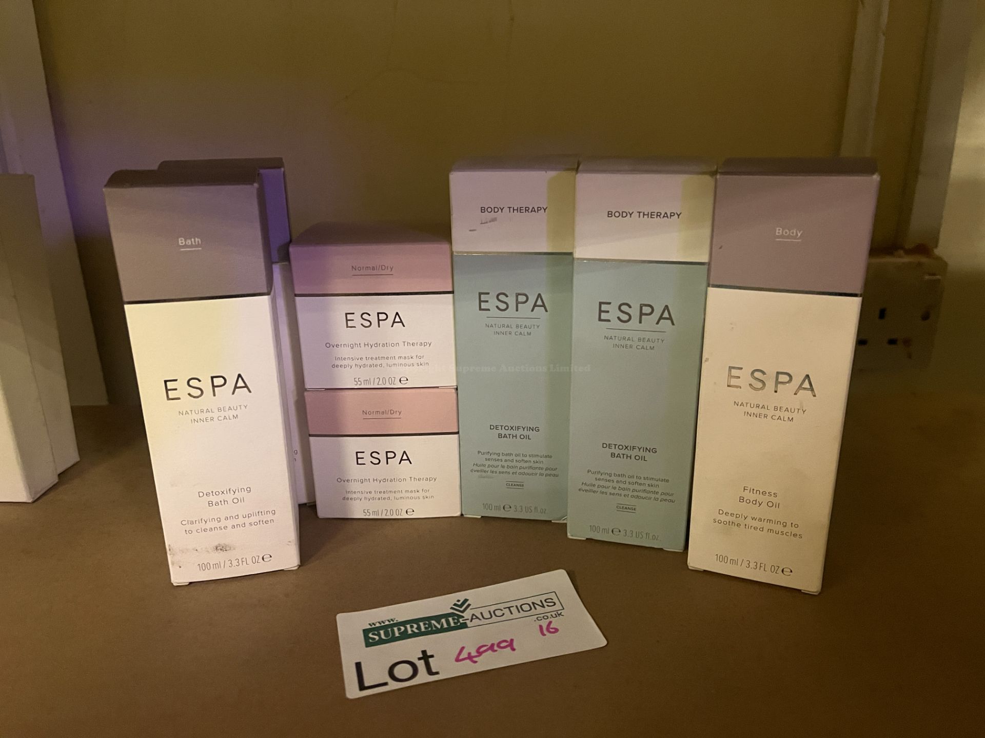 6 PIECE MIXED ESPA LOT INCLUDING DETOXIFYING BATH OIL, OVERNIGHT HYDRATION THERAPY ETC EBR5