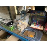 LARGE MIXED LOT INCLUDING CLEANING PRODUCTS, LED SOLAR BLOSSOM BRANCH LIGHTS, TOP SUPPORT ETC S1-7