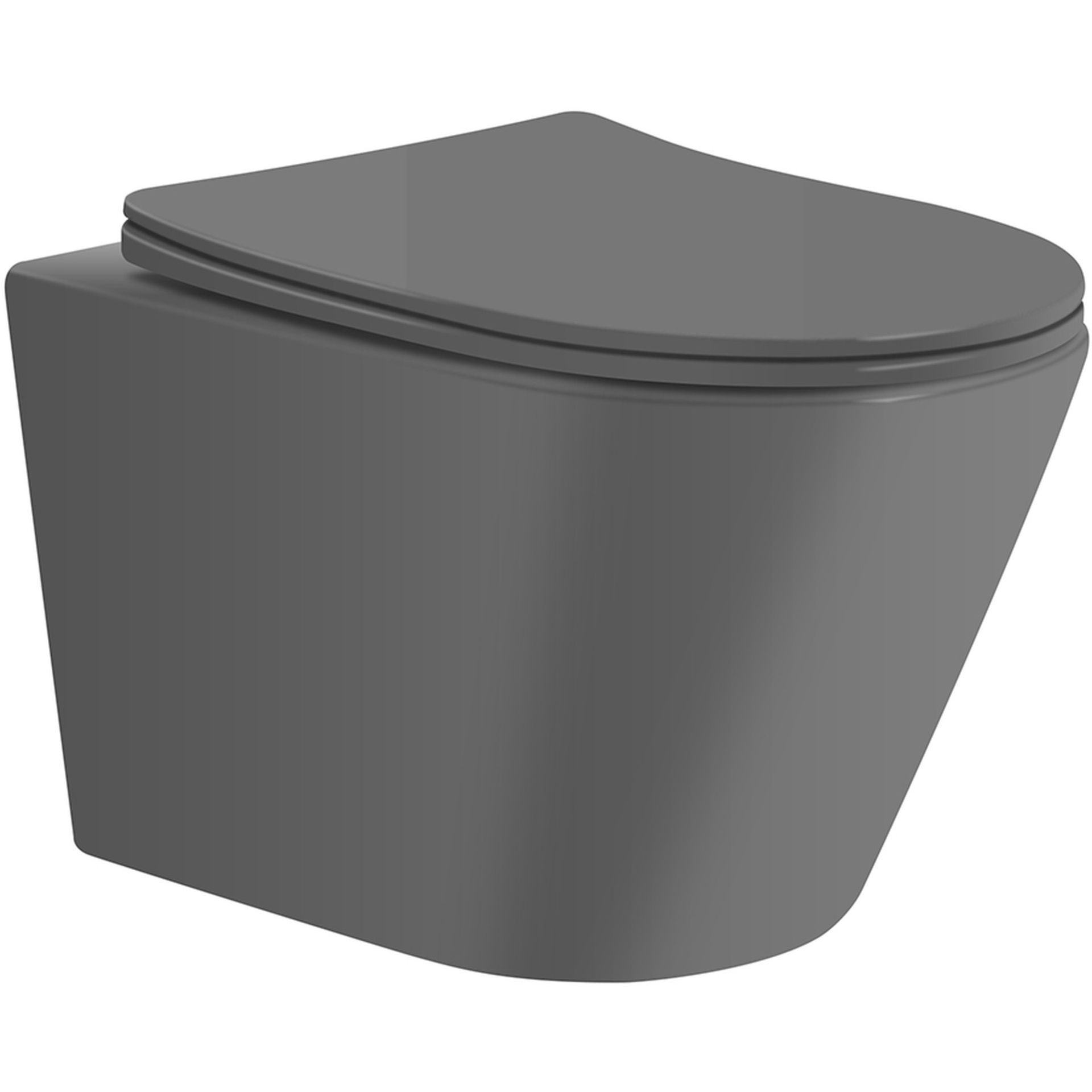 NEW & BOXED KARCENT Circular Rimless Wall Hung Toilet MATT GREY. This Rimless wall-hung toilet has a