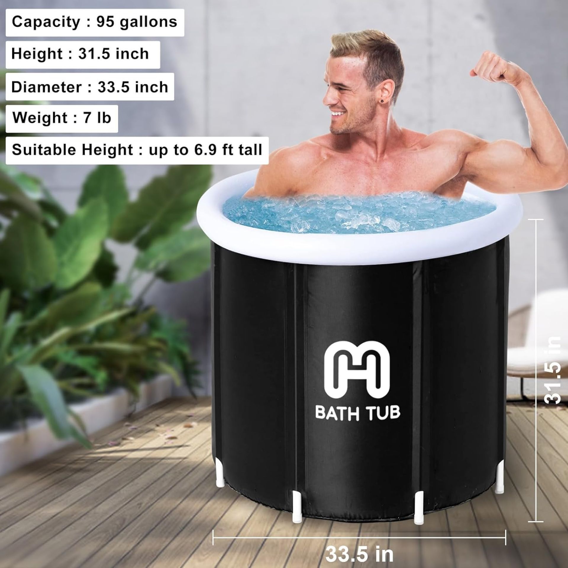 New & Boxed HotMax Ice Bath Tub for Recovery, Cold Plunge Tub for Athletes, Portable Ice Bathtub for - Bild 2 aus 6