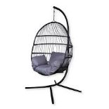 GENOA HANGING EGG CHAIR, SOFT REMOVABLE CUSHIONS, TIMELESS DESIGN, PERFECT FOR YOUR PATIO OR