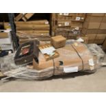 PALLET TO CONTAIN A QUANTITY OF UNDERLAY, TRACKING, CURTAIN POLES ETC S1P