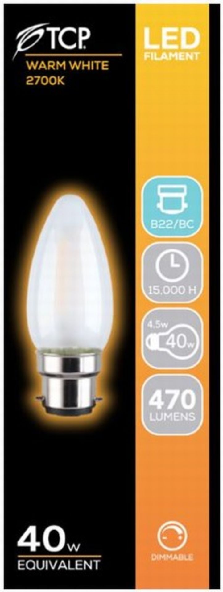 TRADE PALLET TO CONTAIN 2908x BRAND NEW TCP Professional Filament 470 Lumen Non-Dimmable 4w Coated