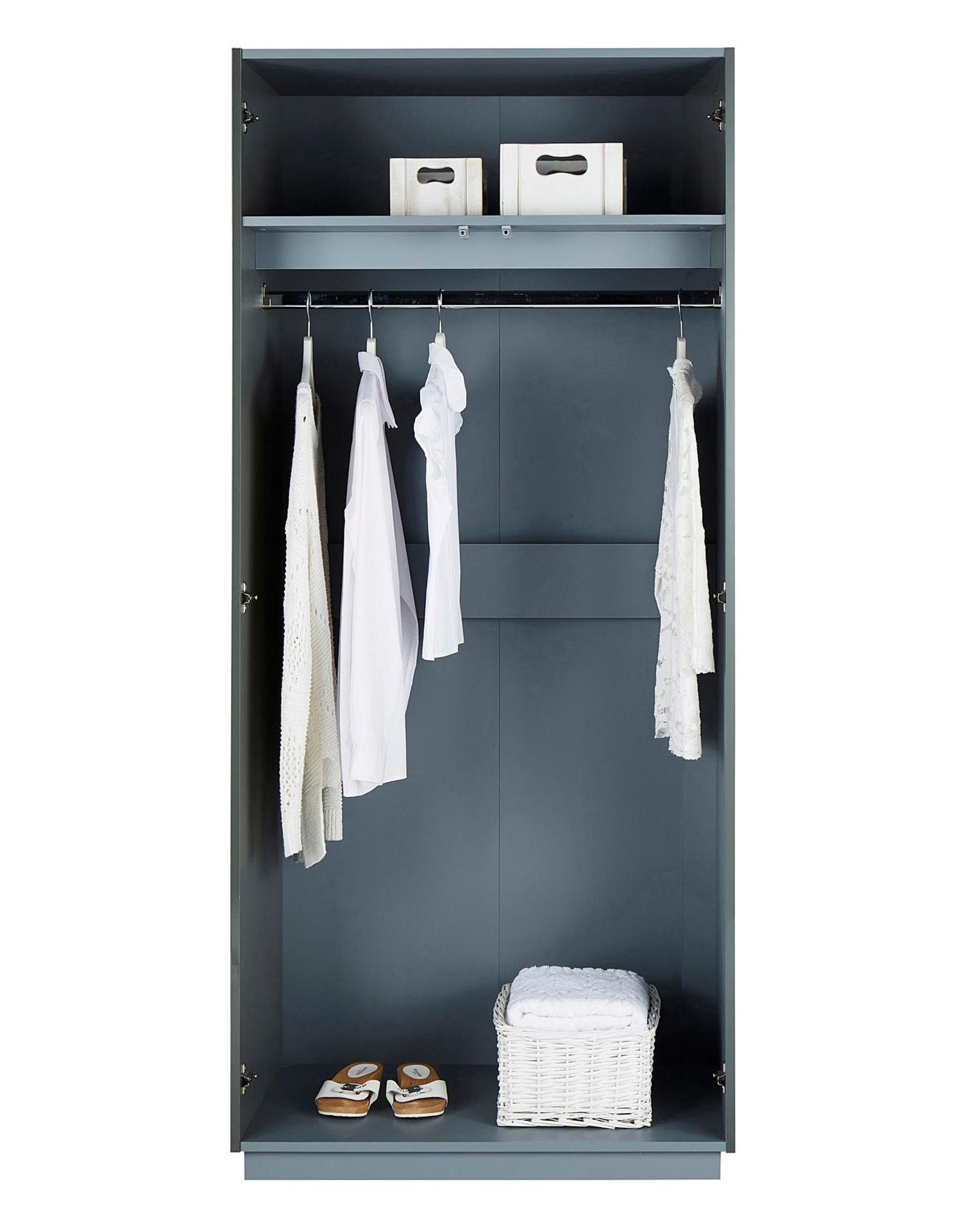 NEW & BOXED ALLURE High Gloss 2 Door Wardrobe - GREY. RRP £249. Part of At Home Collection, the - Bild 2 aus 2