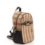 Genuine Burberry Backpack Check Gold-tone Beige in Canvas/Leather. RRP £680.00.