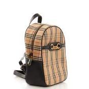 Genuine Burberry Backpack Check Gold-tone Beige in Canvas/Leather. RRP £680.00.